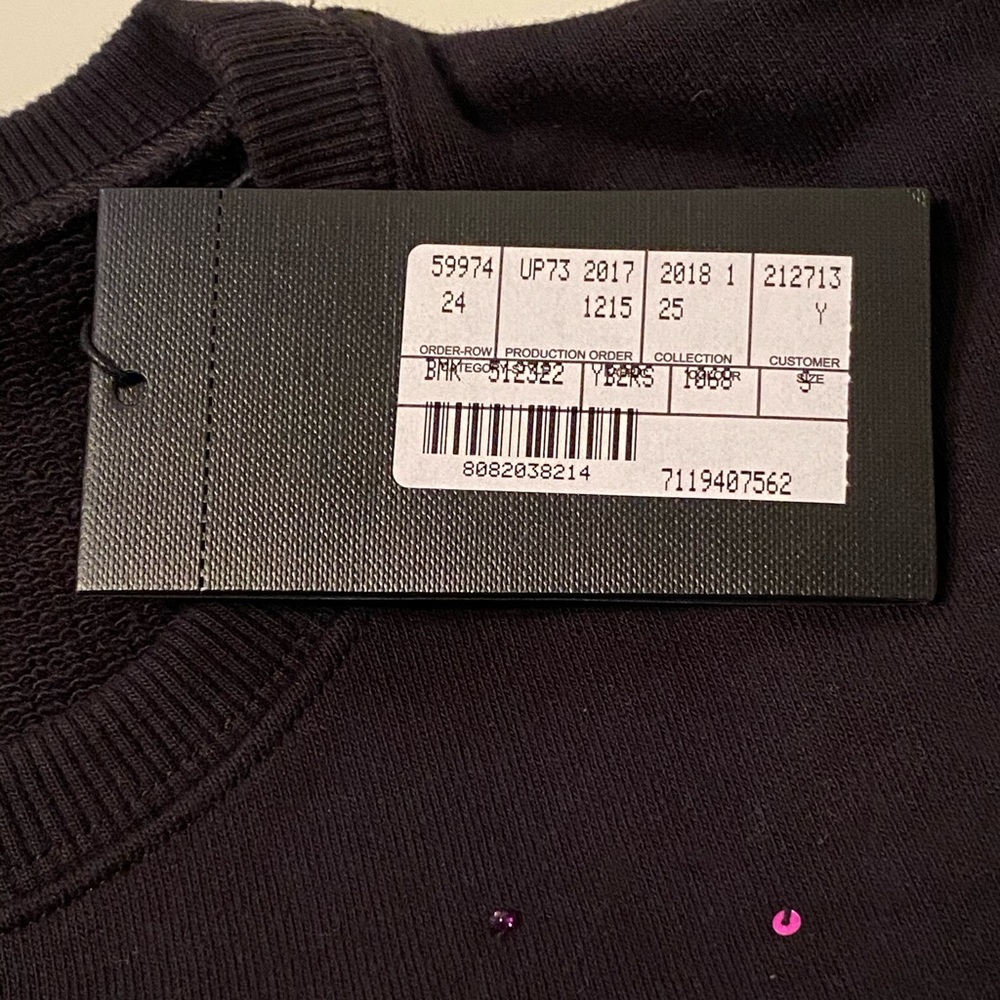 Saint Laurent Neon Logo Sequined Black Sweatshirt - Picture 4 of 6